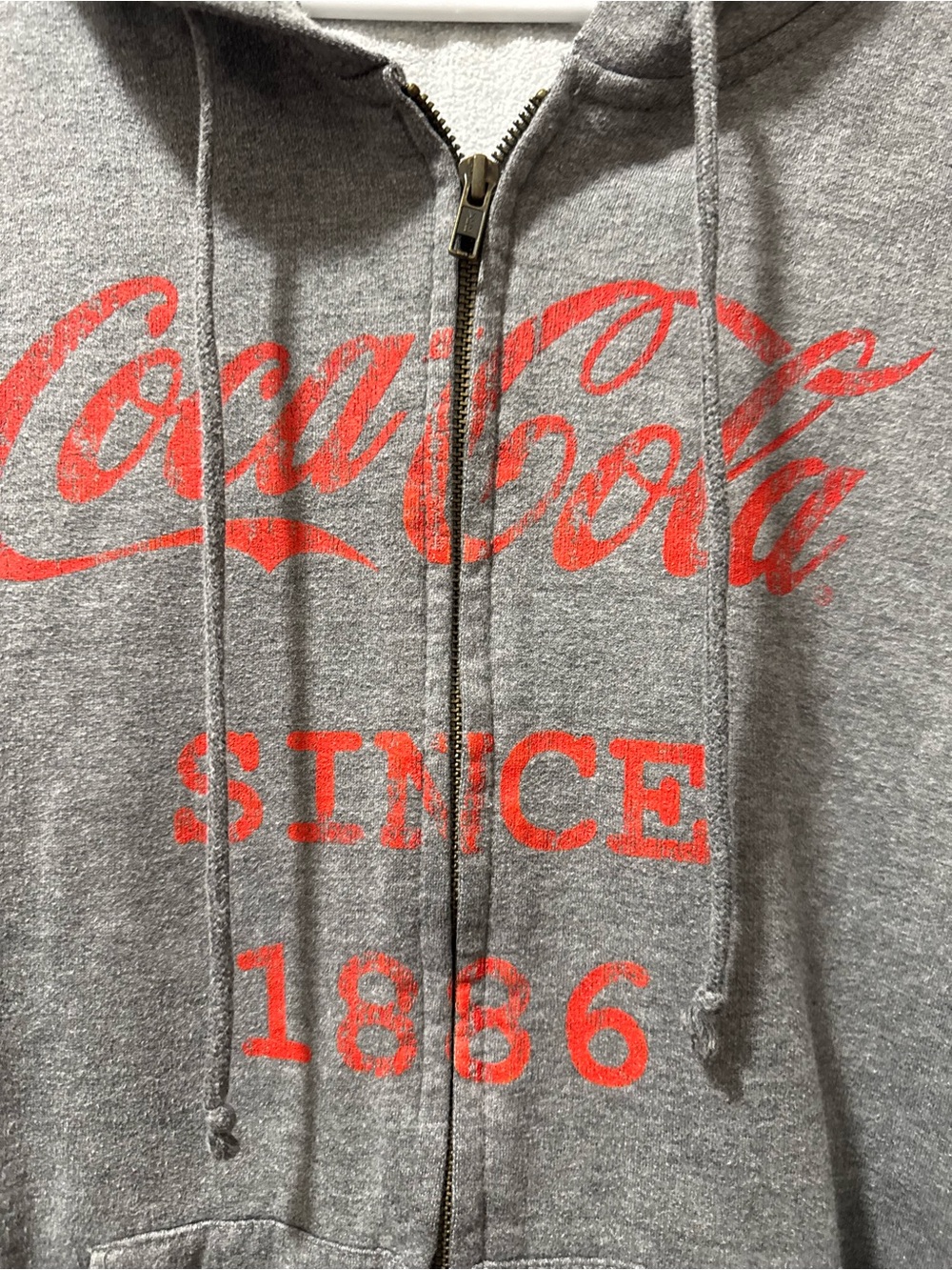 Coca-Cola Gray Hoodie with Red Logo Print - Picture 2 of 4